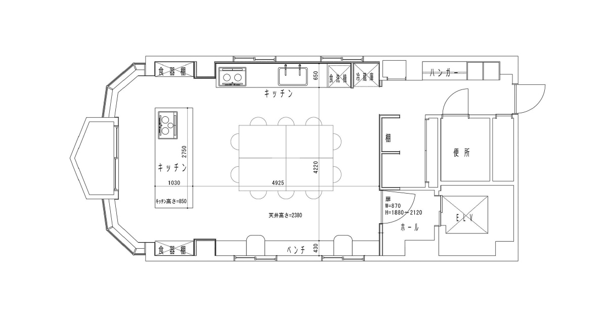 パーティー会場「パティア曙橋店」のレイアウト例